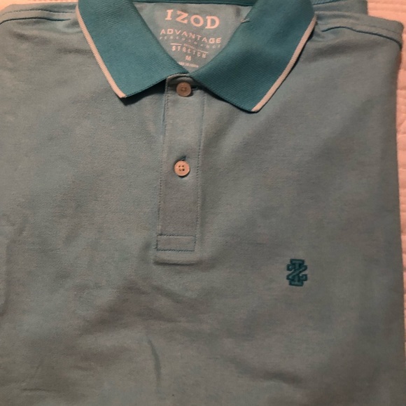 IZOD Polo Shirts in light blue, deep lagoon and peacoat shorts sleeve - Picture 7 of 9